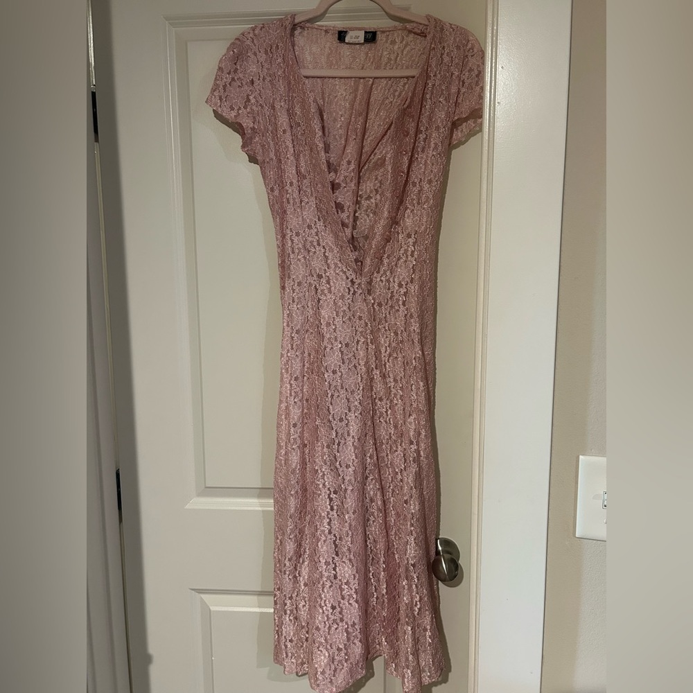 All that Jazz Blush Lace Midi Dress
